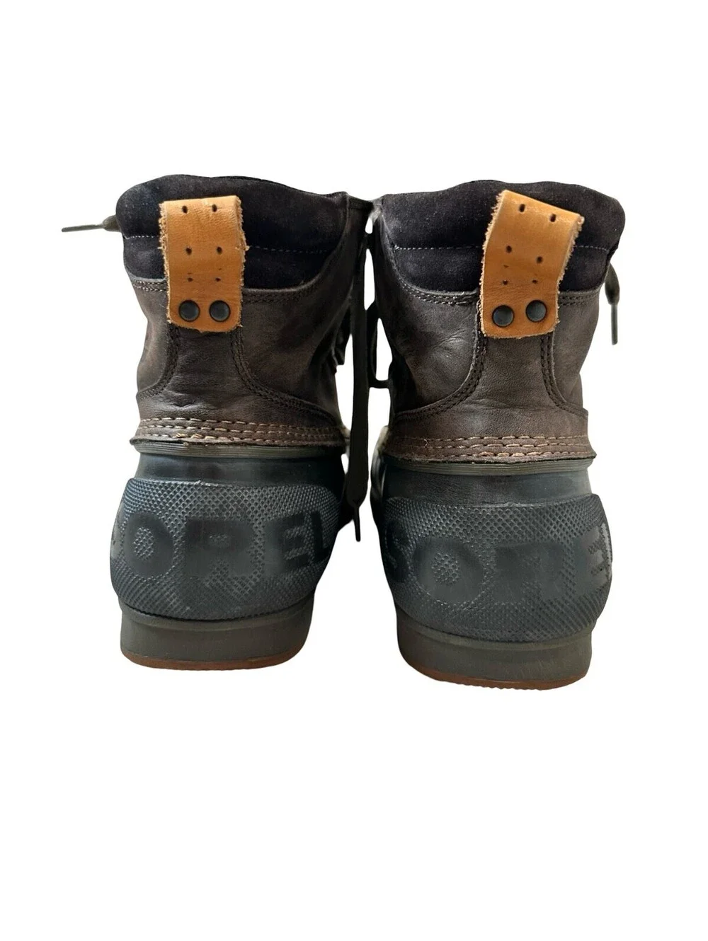 Sorel Mens 11.5 EU 44.5 Ankeny Waterproof Duck Boots Brown Leather